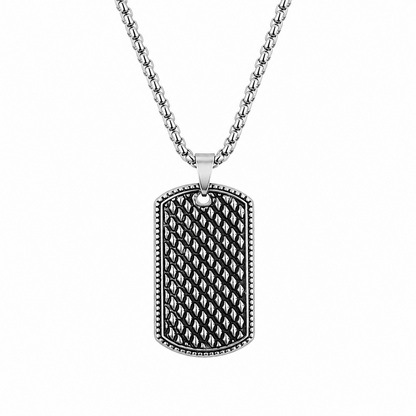 Classic Textured Diamond Grid Pattern Pendant for Men & Boys