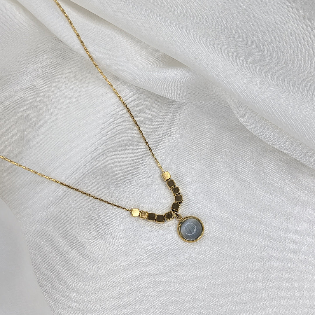 Gold Plated Geometric Beads & Stone Pendant for Women