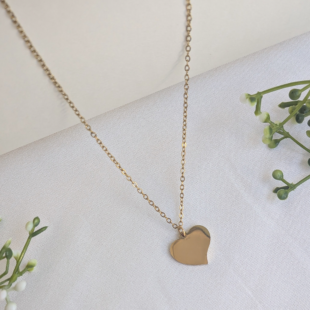Gold Plated Minimal Heart Pendant For Girls & Women
