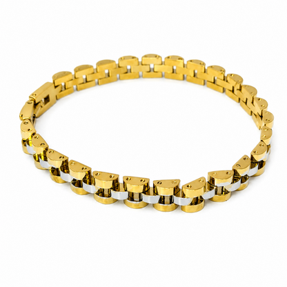 Power Luxe Design Dual Tone Stainless Steel Bracelet for Men's & Women's