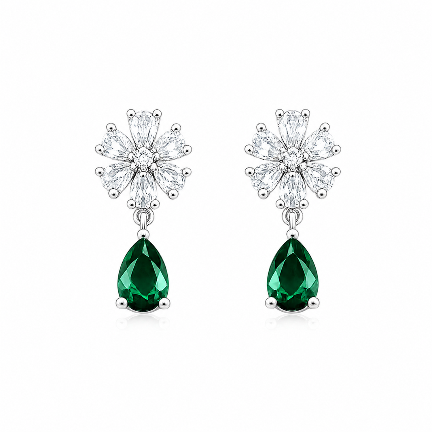 Trendy Elara Teardrop Floral Stud Earrings for Girls & Women's