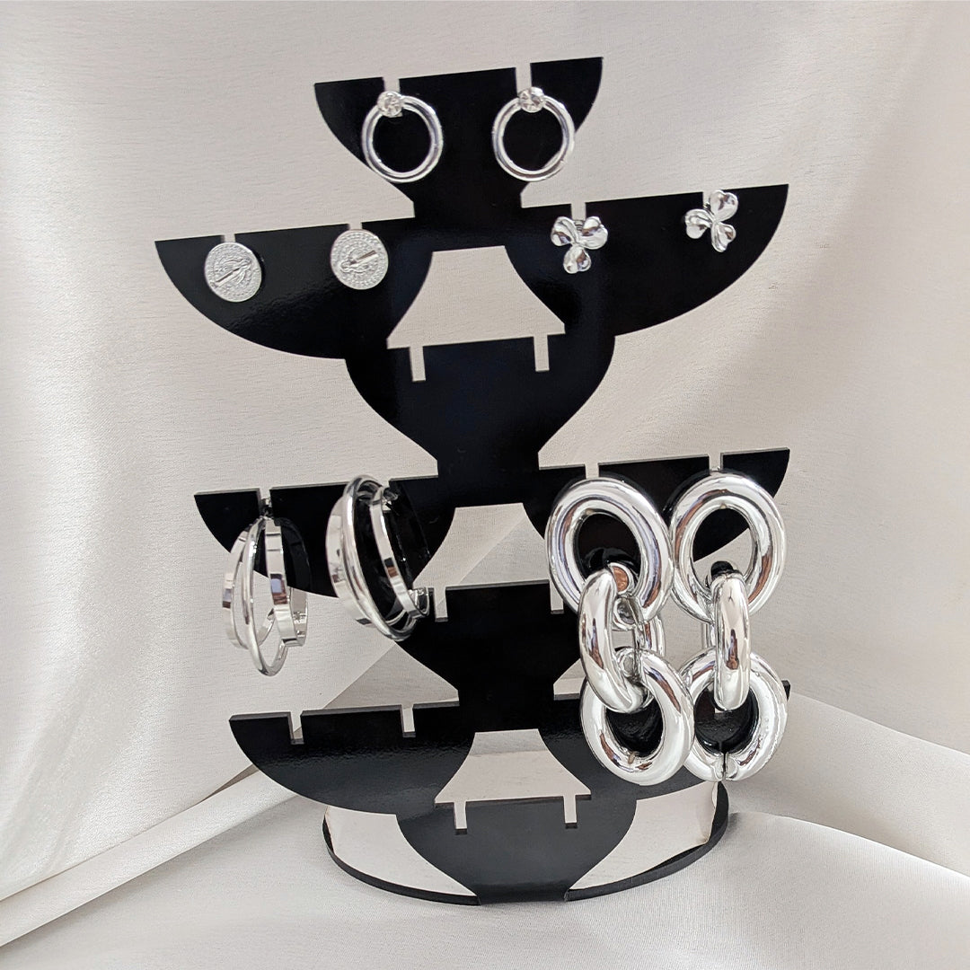 Elegant 5pcs Vintage Chunky Stud Earrings Set for Women & Girls