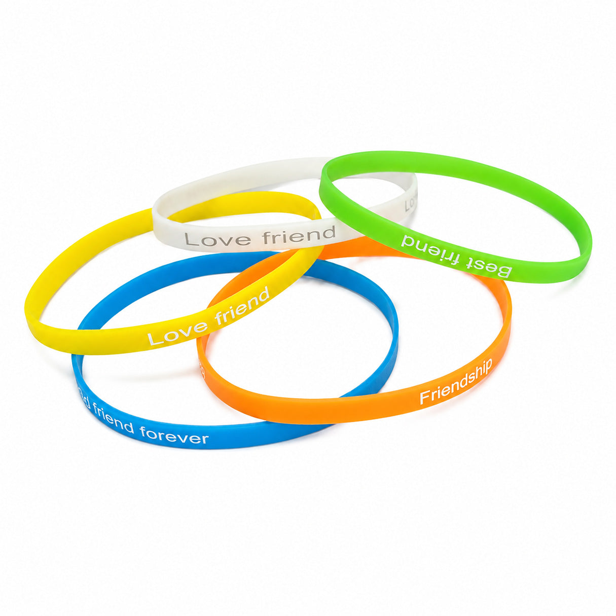 5pcs Colorful Silicone Friendship Bands for Kids, Girls & Boys