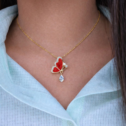 Elegant Crystal Butterfly Pendant for Women & Girls