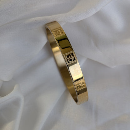 Spiritual OM Design Engraved Stainless Steel Bracelet For Men