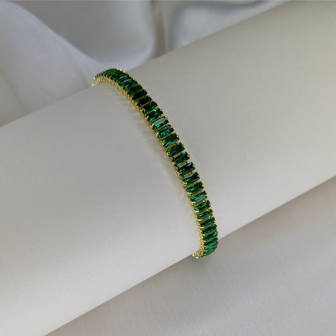 Emerald Mist Stainless Steel Tennis Bracelet