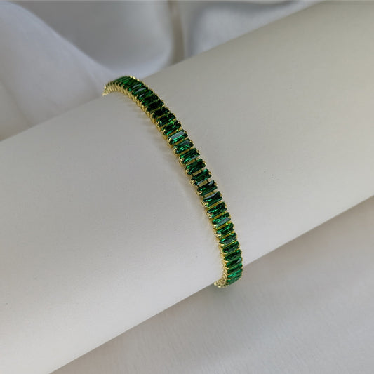Emerald Mist Stainless Steel Tennis Bracelet