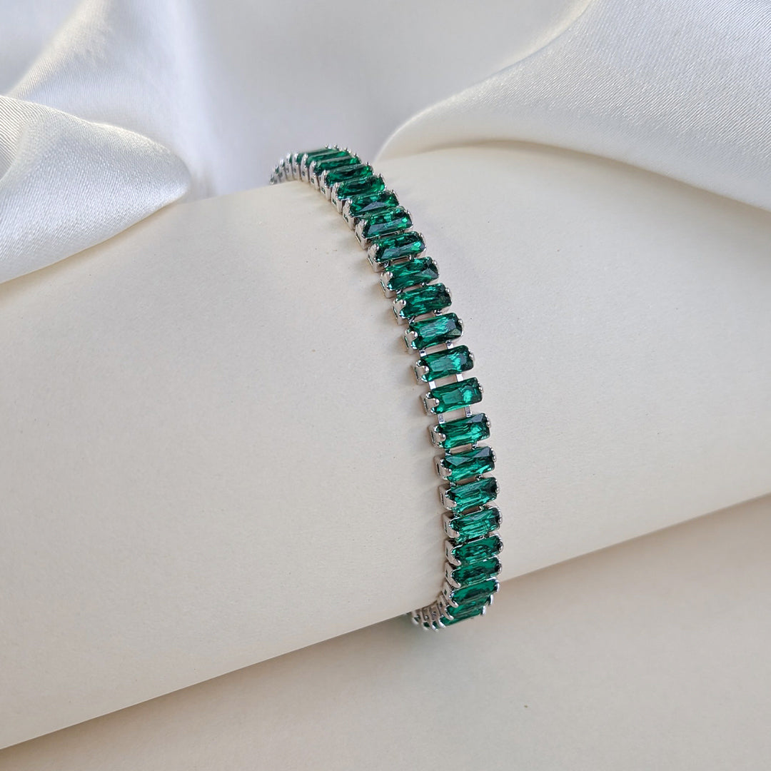 Emerald Mist Stainless Steel Tennis Bracelet