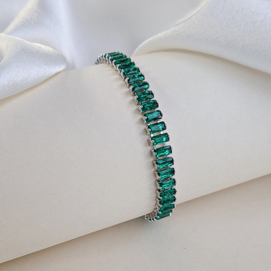 Emerald Mist Stainless Steel Tennis Bracelet