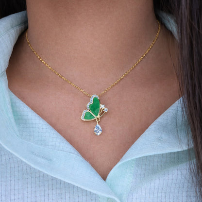 Elegant Crystal Butterfly Pendant for Women & Girls