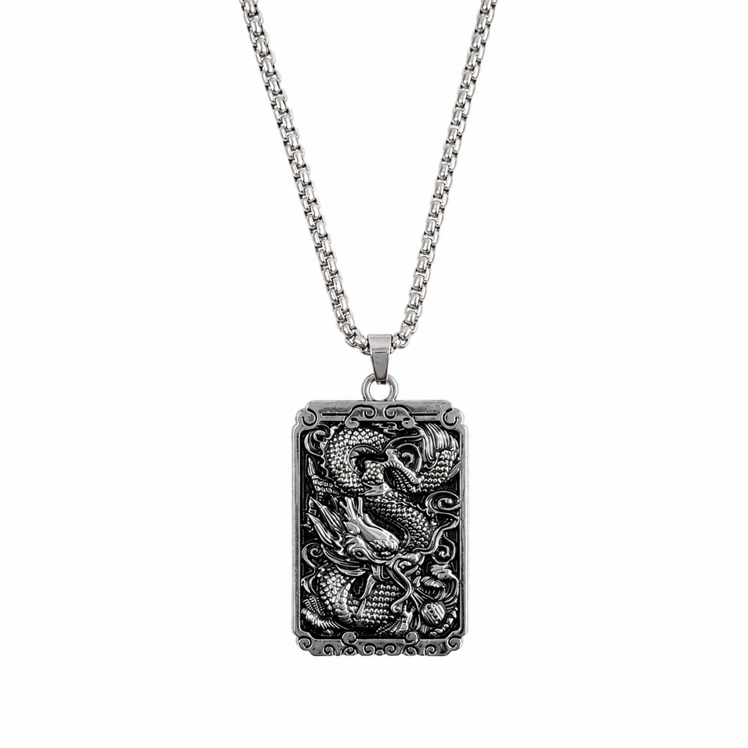 Eastern Chinese Flames Dragon Pendant for Men & Boys