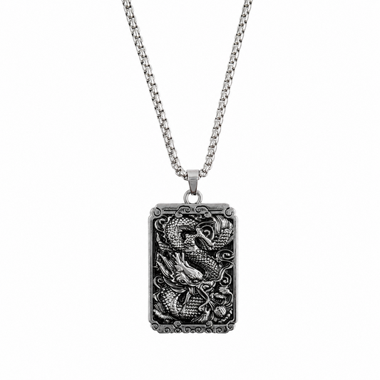 Eastern Chinese Flames Dragon Pendant for Men & Boys