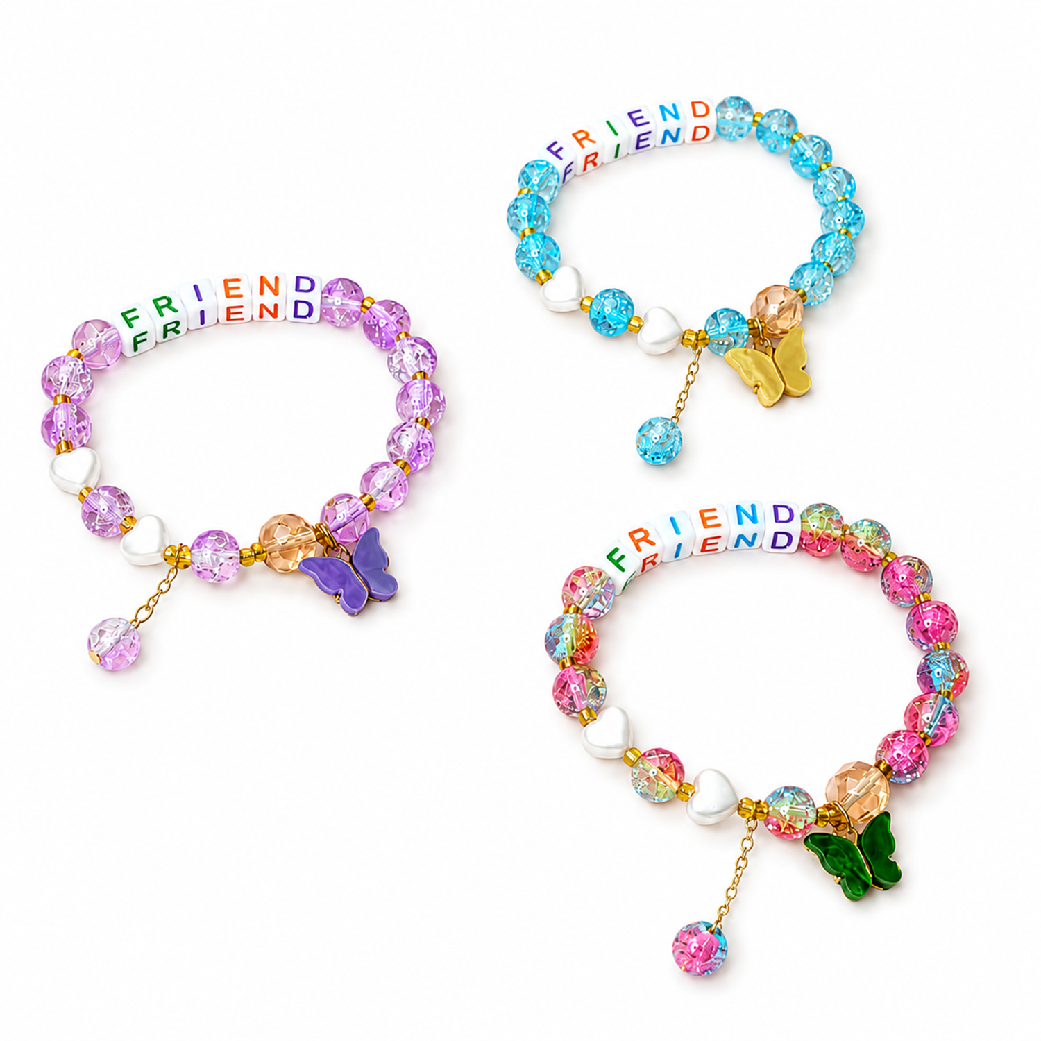 Colorful Butterfly Charm Friendship Day Bracelets for Kids, Boys & Girls