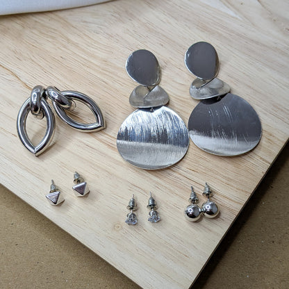 Elegant 5pcs Stainless Steel Unique Earrings Set for Women & Girls