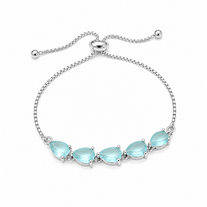 Triangle Shape Stone Chain Bracelet With Sliding Closure for Girls & Women's