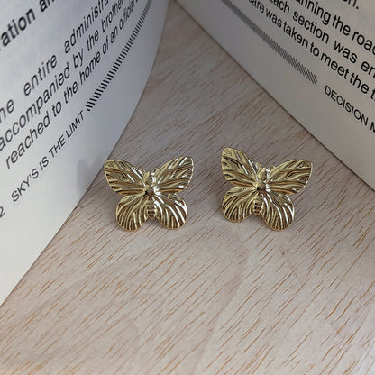 Gold Tone Butterfly Earrings For Girls & Women (Anti-Tarnish)