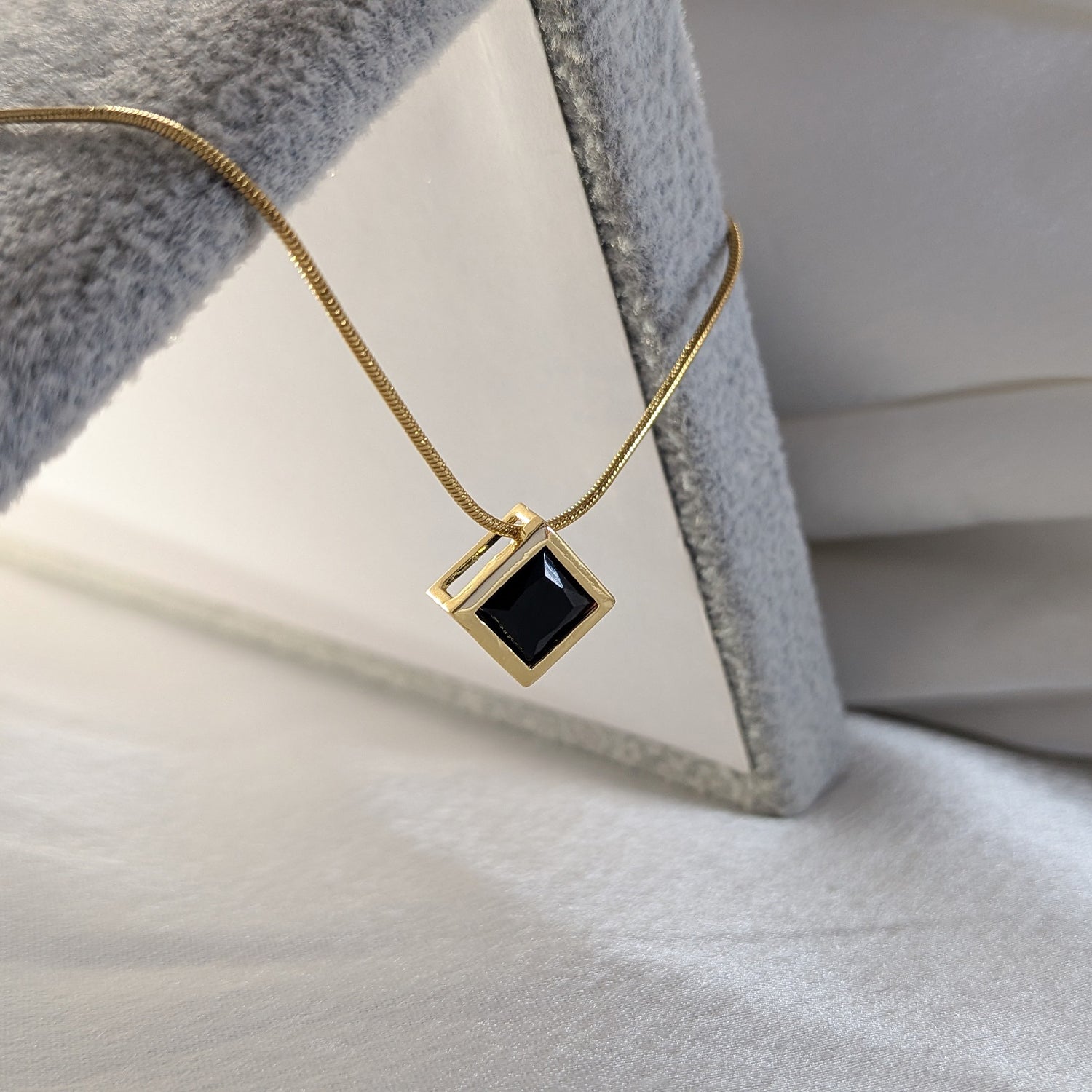 Geometric Design AD Stone Pendant Necklace for Women & Girls