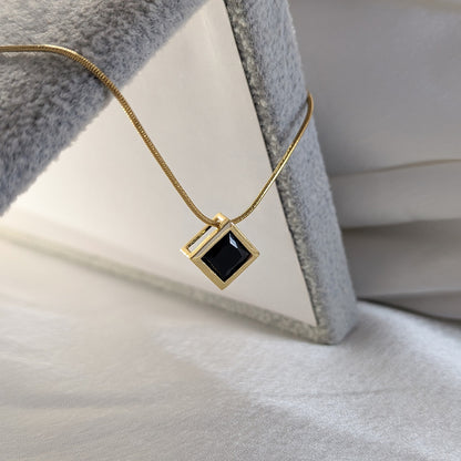 Geometric Design AD Stone Pendant Necklace for Women & Girls