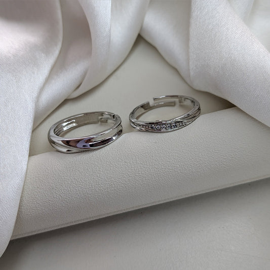 Infinite Love American Diamonds Couple Ring Set