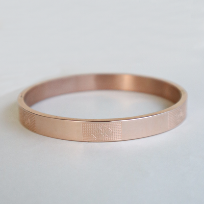 Rose Golden Stainless Steel Men’s Bracelet Engraved with OM