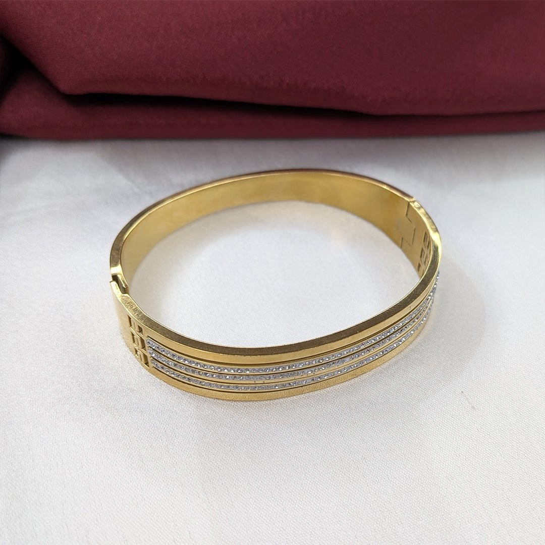 Layered AD Stone Studded Statement Bracelet for Girls & Women