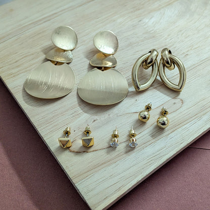 Elegant 5pcs Stainless Steel Unique Earrings Set for Women & Girls