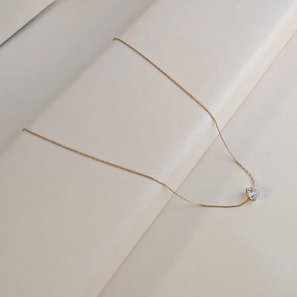 Gold Plated Dainty Sparkle Solitaire Pendant For Girls & Women