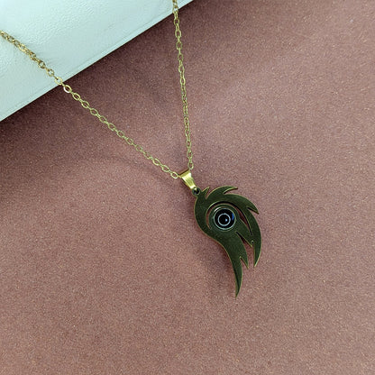 Gold Plated Fiery Swirl Black Stone Pendant For Girls & Women