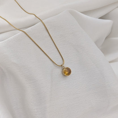 Luxury Emerald Round Crystal Stone Pendant for Girls & women