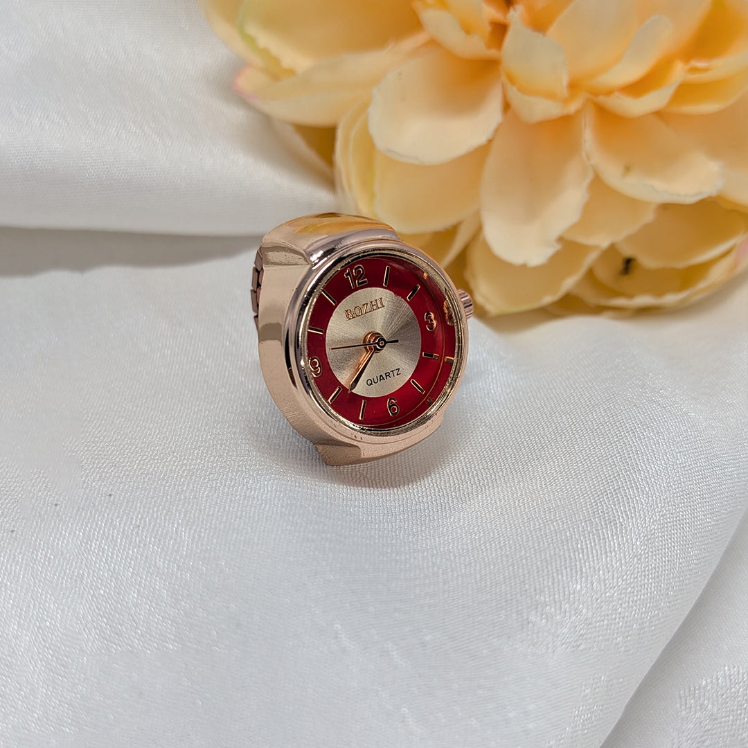 Rose Gold Stretchy Finger Ring Watch for Men & Women