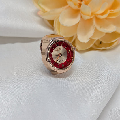 Rose Gold Stretchy Finger Ring Watch for Men & Women