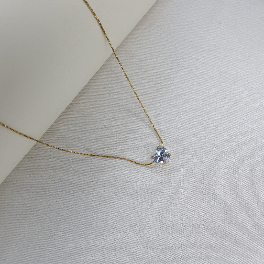 Gold Finish Heart Crystal Centre Pendant For Girls & Women