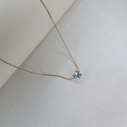 Gold Finish Heart Crystal Centre Pendant For Girls & Women