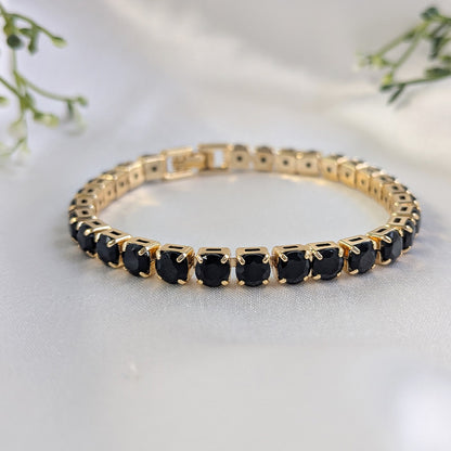 Mystique Black Stainless Steel Tennis Bracelet