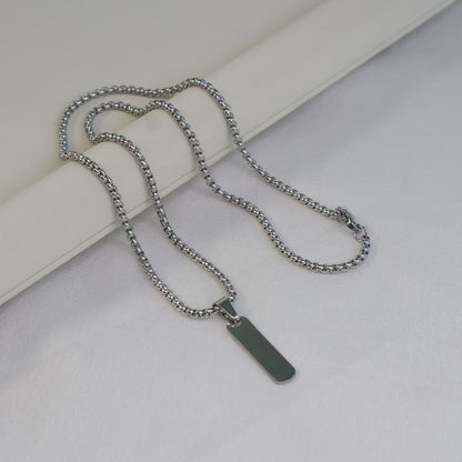 Steel Identity Bar Pendant For Men