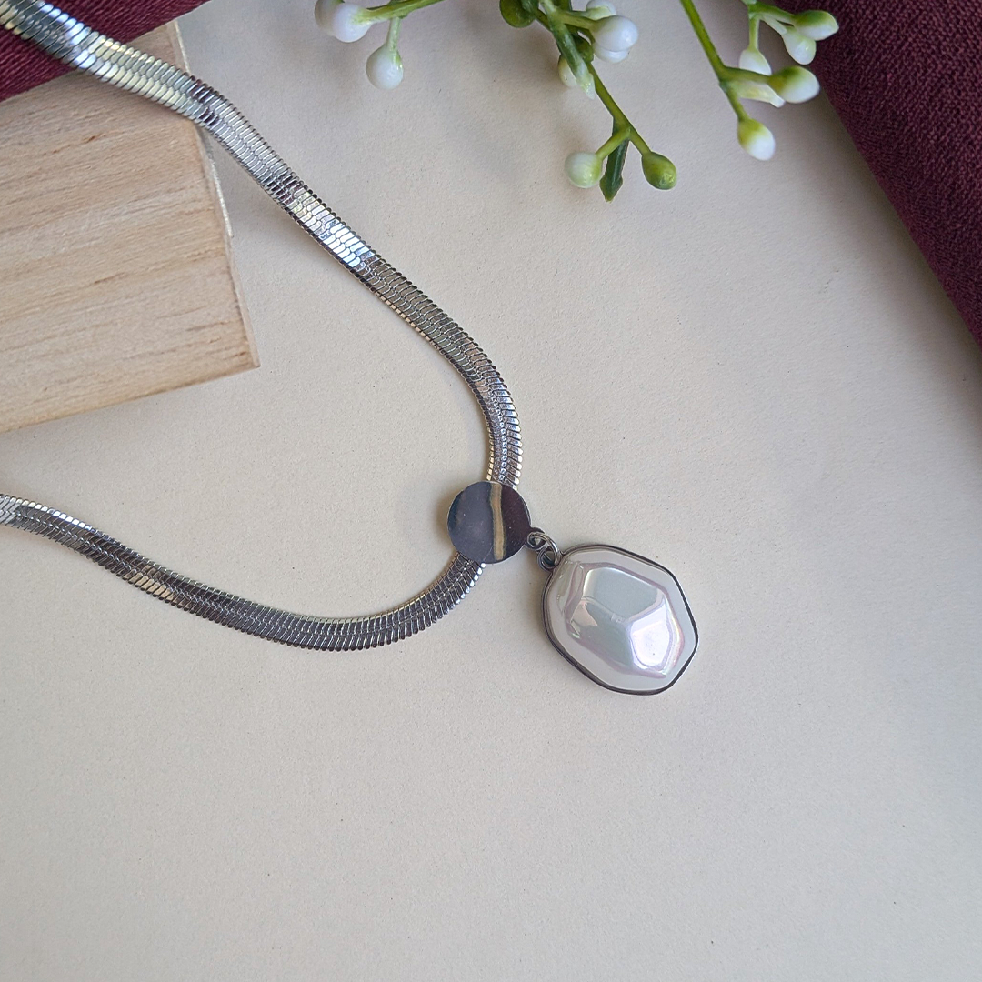 Silver Plated Irregular Pearl Pendant For Girls & Women