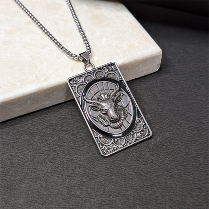 Gothic Baphomet Ram Skull Pendant for Men & Boys