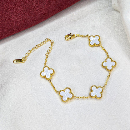 18K Gold Plated Enamel Floral Delight Bracelet (Anti Tarnish)