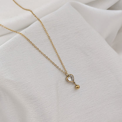 Minimal Heart solitaire Beaded Ad Stone Pendant For Girls & women