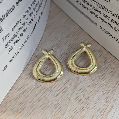 Gold Tone Teardrop Statement Earrings For Girls & Women (Anti-Tarnish)