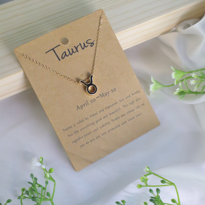 18K Gold Plated Celestial Zodiac Charm Pendant Necklace