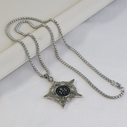 Warrior Star Compass Pendant For Men