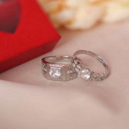 Unity Shine Solitaire Couple Rings
