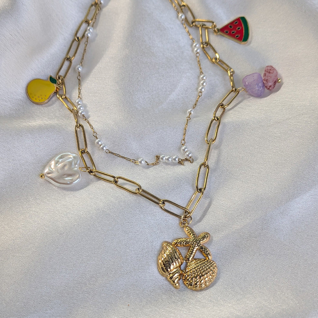 18K Gold Plated Summer Splash Charm Pendant (Anti Tarnish)