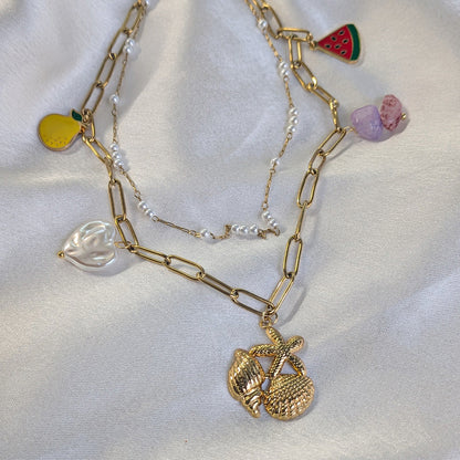 18K Gold Plated Summer Splash Charm Pendant (Anti Tarnish)