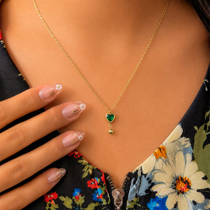 Minimal Heart solitaire Beaded Ad Stone Pendant For Girls & women