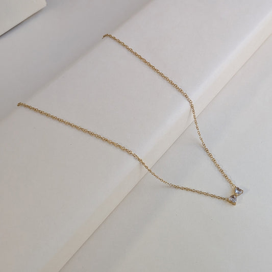 Gold Plated Bow With AD Stone Pendant For Girls & Women