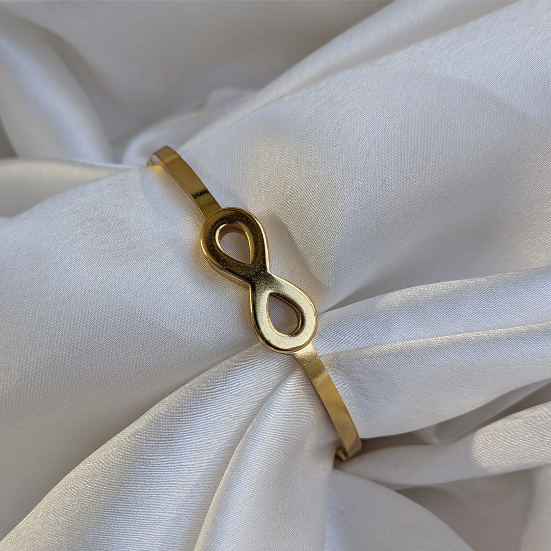 Gold Finish Infinity Symbol Bracelet For Girls & Women