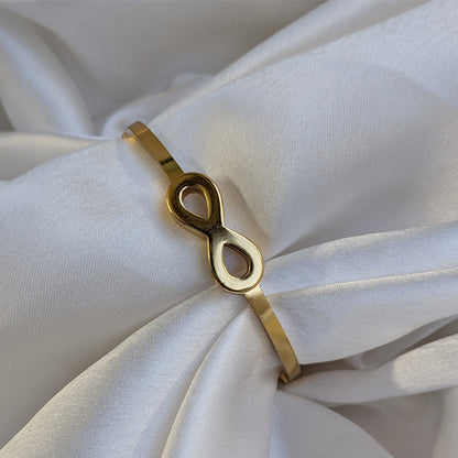 Gold Finish Infinity Symbol Bracelet For Girls & Women