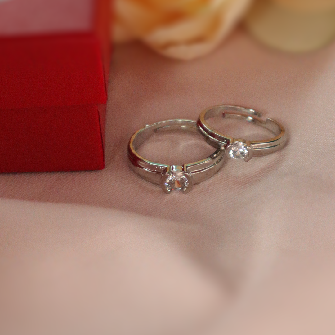 Eternal Love Solitaire Couple Rings